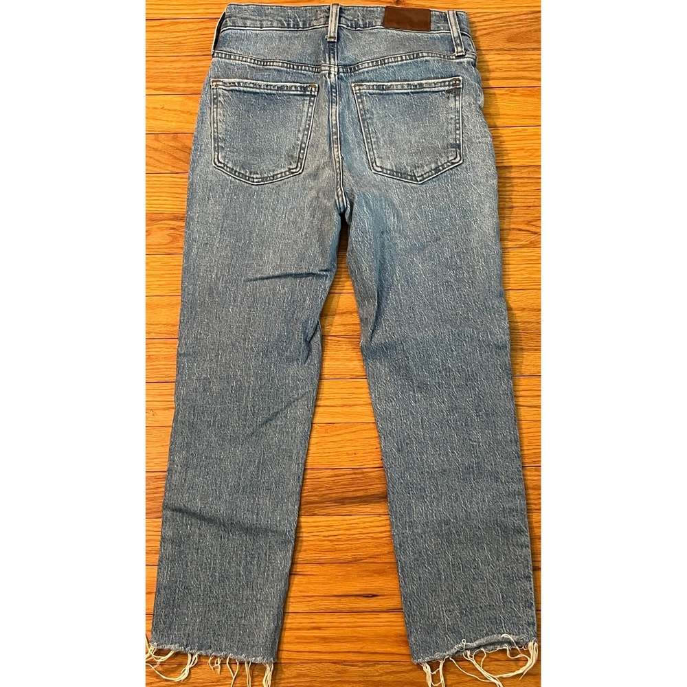 Madewell The Perfect Vintage Straight Raw Hem Jeans Blue Women 25 Petite